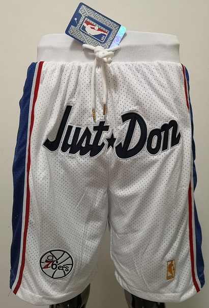 2020 Men NBA Philadelphia 76ers white shorts->philadelphia 76ers->NBA Jersey